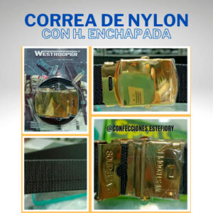 CORREA DE NYLON AMERICANO CON HEBILLA ENCHAPADA